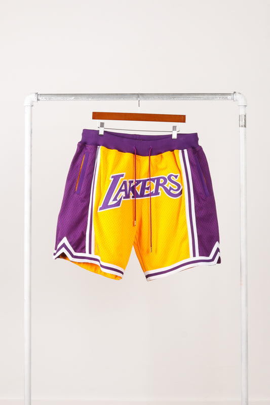 Just Don '1996-1997 Los Angeles Lakers Embroidered Home' Basketball Shorts