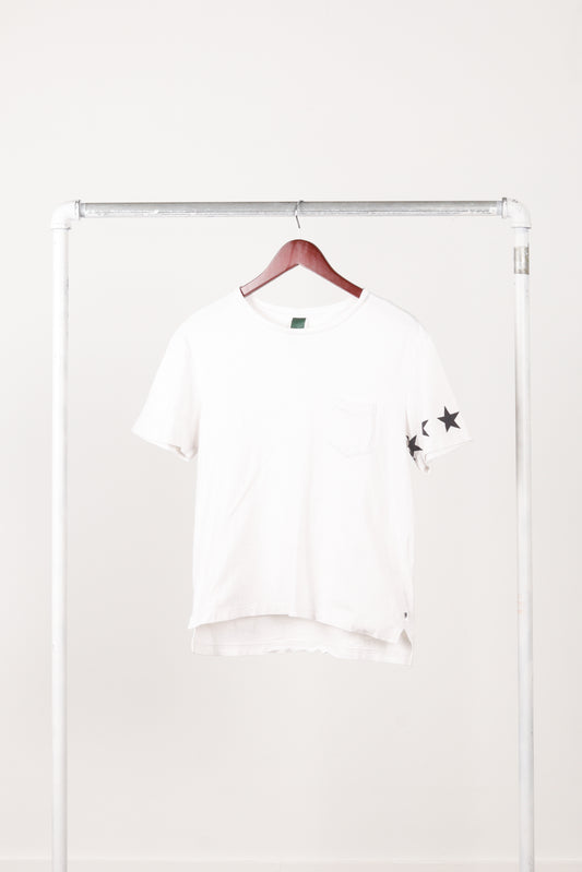 Base Control 'Star Sleeved' Pocket T-Shirt White