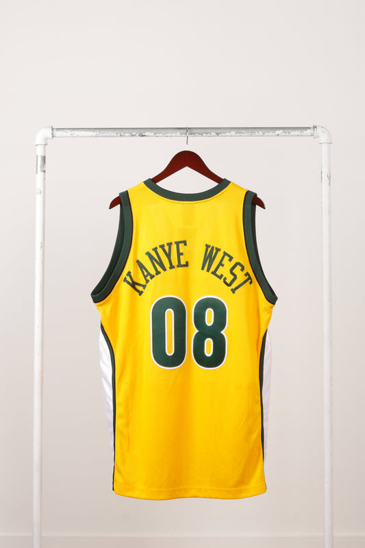 Vintage 2008 adidas Seattle Supersonics 'Kanye West' Alternate Jersey Yellow