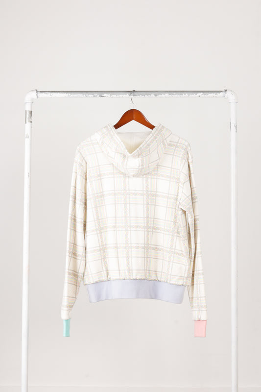 Pastelle 2007 by Kanye West Unreleased Sample 'Links /Braided Plaid Patterned' Zip-Up Sweatshirt