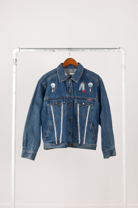 Vintage 90's Gloria Vanderbilt 'Navajo Embellished' Denim Jean Jacket