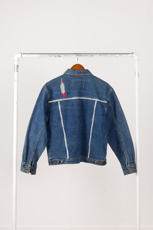 Vintage 90's Gloria Vanderbilt 'Navajo Embellished' Denim Jean Jacket