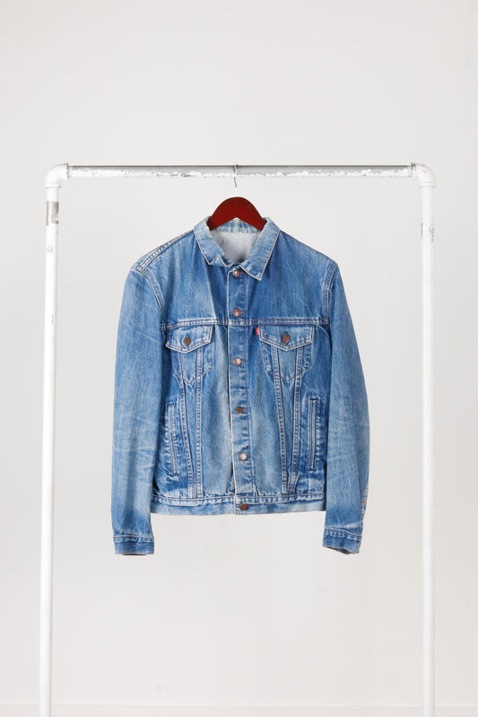 Vintage 80's Levi's 'Red Tab Type III' Denim Trucker Jacket Mid Wash