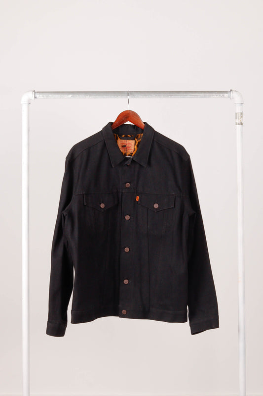 Supreme x Levis FW12 'Selvedge Denim' Leopard Trucker Jacket Black (2012)