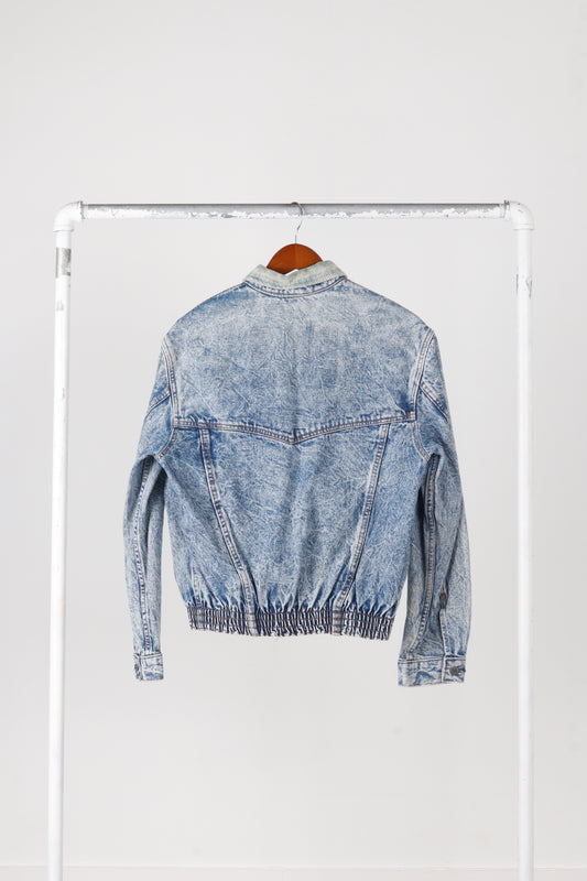 Vintage 80's Levi's Womens 'Corduroy Collar Acid Wash' Denim Jacket