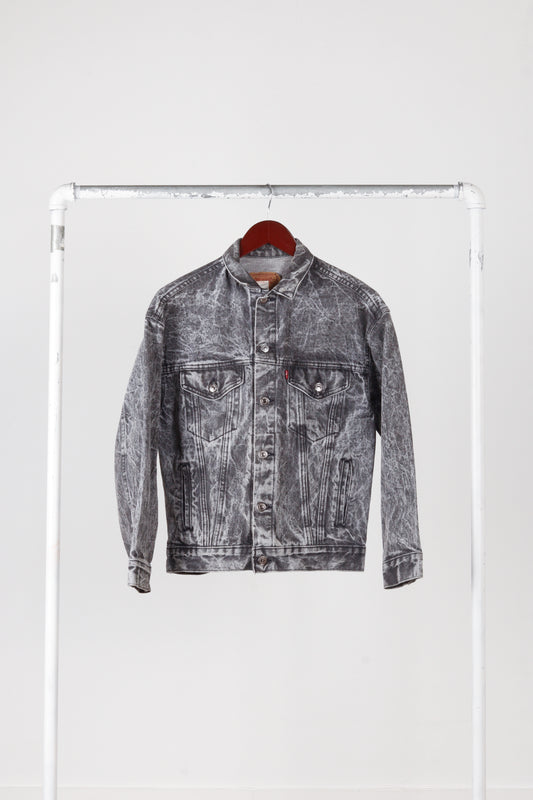 Vintage 80's Levi's 'Acid Wash' Denim Jacket Black