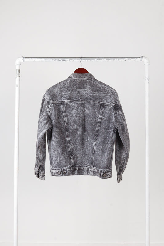 Vintage 80's Levi's 'Acid Wash' Denim Jacket Black
