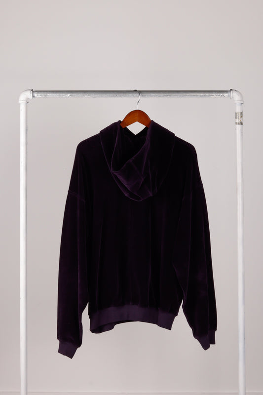 Haider Ackerman FW15 'Velvet' Hooded Sweatshirt Purple (2015)
