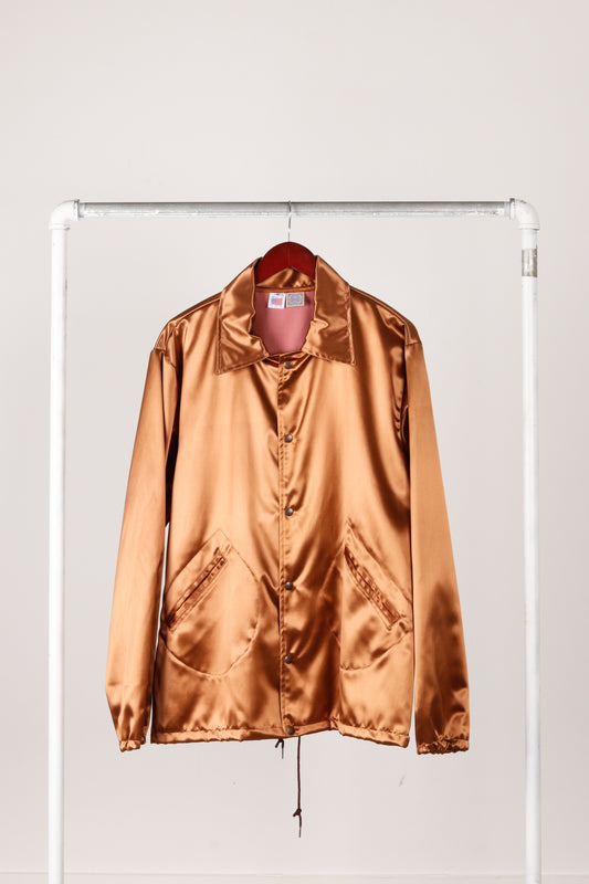 Ebbets Field Flannels 'Satin Coach' Bomber Jacket Brown