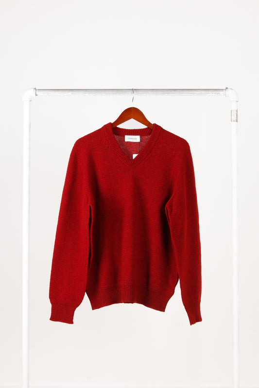 Lemaire SS22 'Merino Wool' V-Neck Sweater Burgundy (2022)