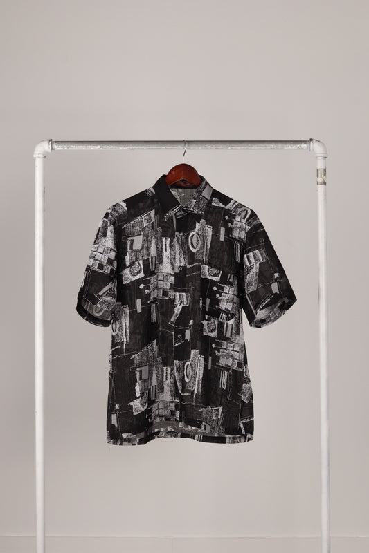 Vintage 90's Royal Ichinono Japan 'Abstract Print' Sheer S/S Shirt