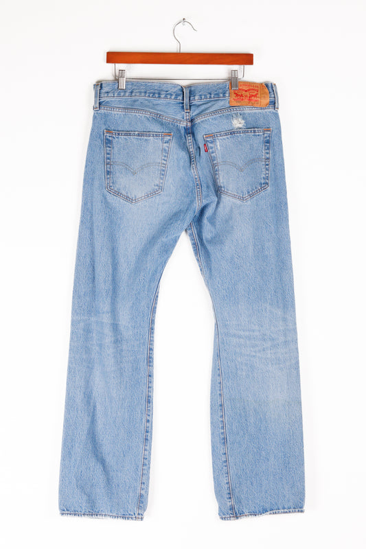 Levi's 501 '3032 Original Fit Ripped Shuttle Medium Wash' Denim Jeans