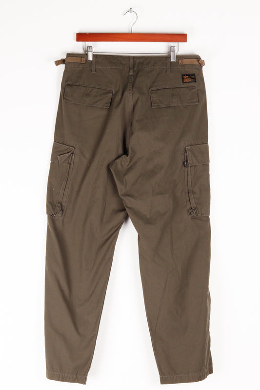 Vintage 2000's Alpha Industries 'Ripstop Military Cargo' Pants Olive