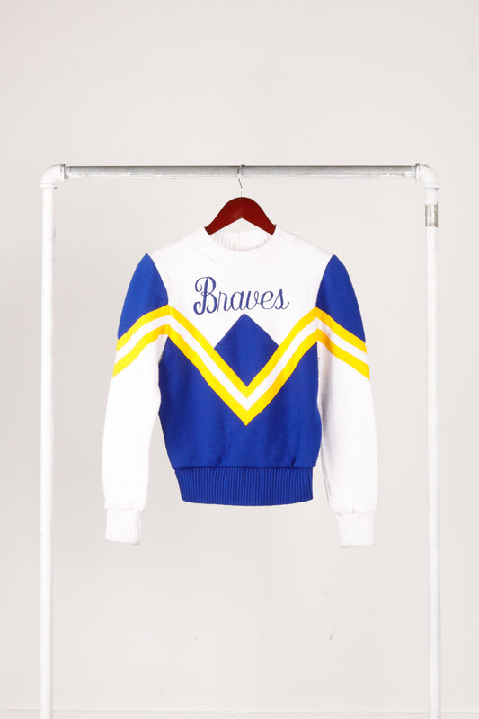 Vintage 80's Varsity Spirit Fashions 'Braves' Knit Cheerleader Sweater