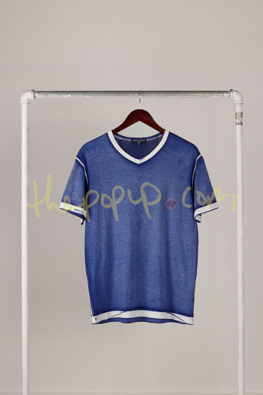 Comme des Garçons HOMME SS11 'Reversed Dyed' V-Neck Tee Blue (2011)