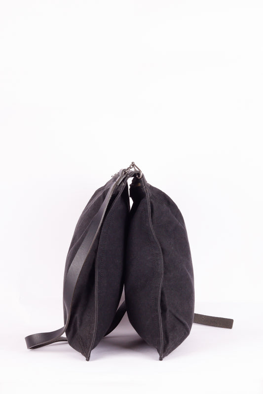 Dirk Bikkembergs 'Denim Fold' Messenger Bag Black