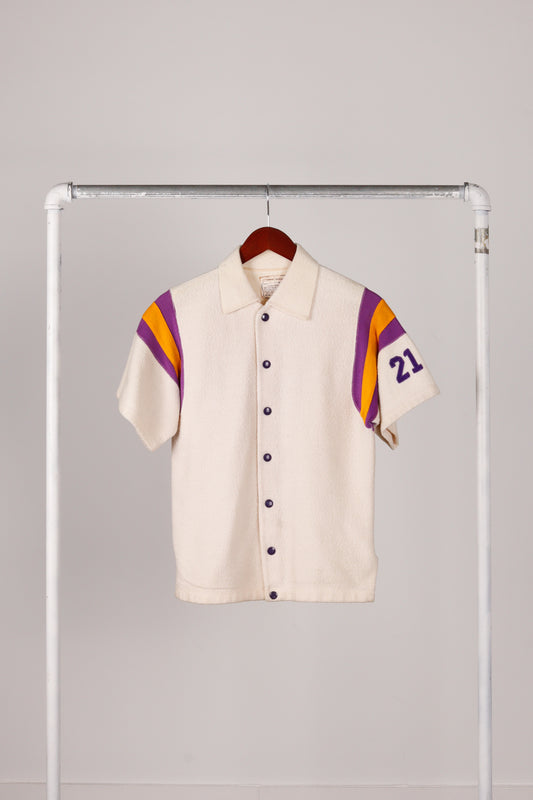 Vintage 60's Champion 'Amador #21 Basketball Shooting' S/S Shirt White