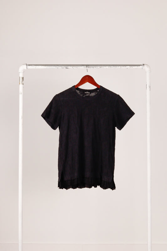 Comme des Garçons Tricot SS16 'Floral Pattern Ruffeled Hem' Top Black (2016)