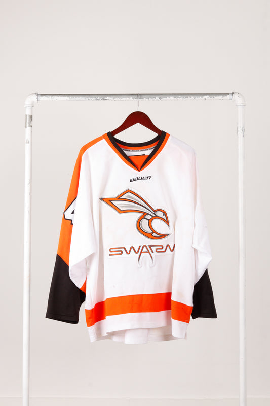 2012 Bauer 'Swarm' Hockey #44' Hockey Jersey White