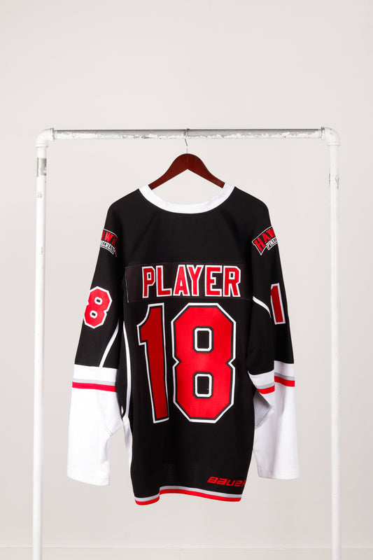 2013 Bauer 'Pinecrest Hawks #18 Player' Hockey Jersey Black