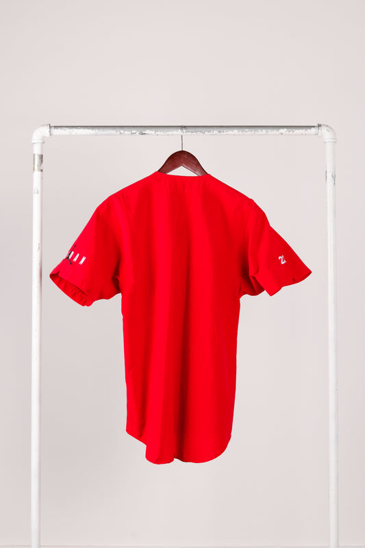 Vintage 1991 Nike Air Jordan 'Spellout Logo'  Baseball Jersey Red
