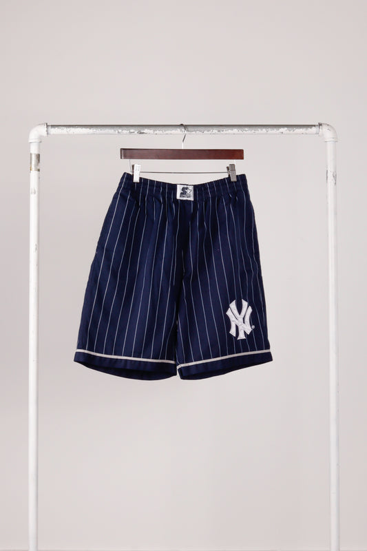 Vintage 90's Starter New York Yankees 'Back Script' Shorts Blue