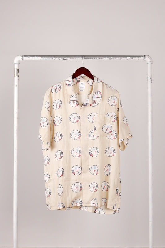 Visvim SS18 'Free Edge Fishy' S/S Shirt Ivory (2018)